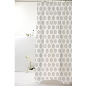 Cortina Box de Banheiro Uzoo Pvc Divertida Poa Cinza 1,98x1,80m