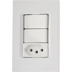Interruptor Tramontina Simples 2 Polos e 1 Tomada 10A