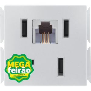 Tomada Para Telefone Tramontina 4 Polos + Rj11 Branco
