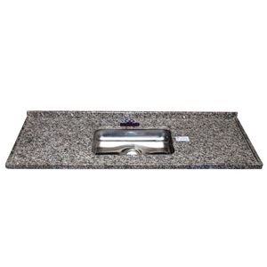 Pia de Cozinha com Cuba Venturini de Granito Pop Ocre Itabira 150x55cm