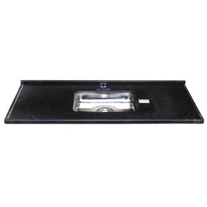Pia de Cozinha com Cuba Venturini de Granito Pop Preto São Gabriel 200x55cm