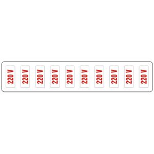 Placa de Sinalização 220V - Ps Branco - Kami 5x25cm