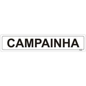 Placa de Sinalização Campainha - Ps Branco - Kami 5x25cm