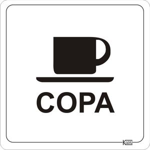 Placa de Sinalização Copa - Ps Branco - Kami 15x15cm