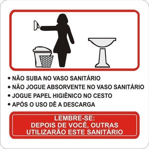 Placa de Sinalização Educativa Feminino - Ps Branco - Kami 15x15cm