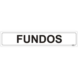 Placa de Sinalização Fundos - Ps Branco - Kami 5x25cm