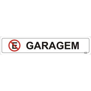 Placa de Sinalização Garagem - Ps Branco - Kami 5x25cm