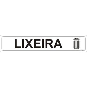 Placa de Sinalização Lixeira - Ps Branco - Kami 5x25cm