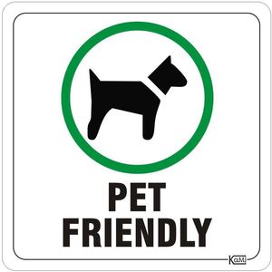 Placa de Sinalização Pet Friendly - Ps Branco - Kami 15x15cm