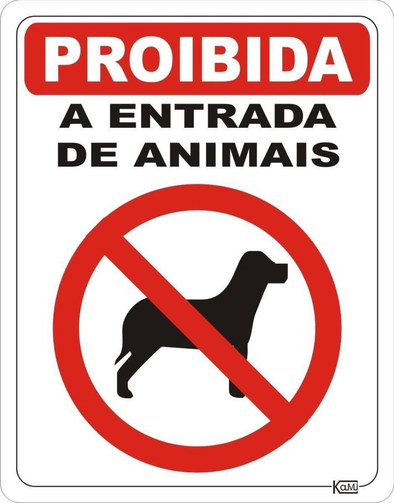 Placa-de-Sinalizacao-Proibido-Animais---Ps-Branco---Kami-23x18cm