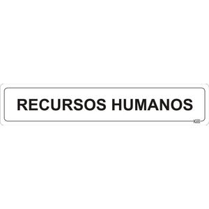 Placa de Sinalização Recursos Humanos - Ps Branco - Kami 5x25cm