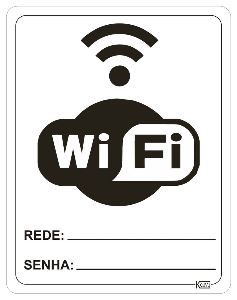 PLACA-SINALIZACAO-WIFI-REDE-SENHA---PS-BRANCO---23X18-KAMI