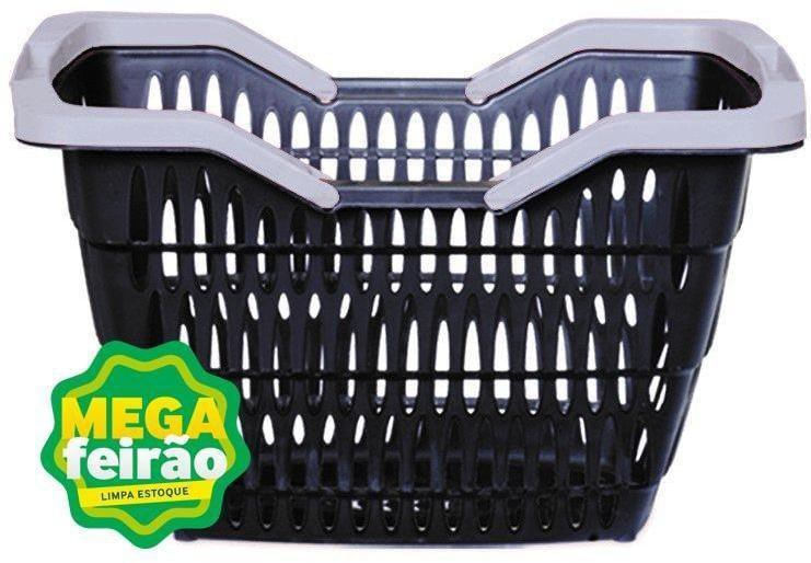 Cesto Organizador Usual com Alças Preto 12L