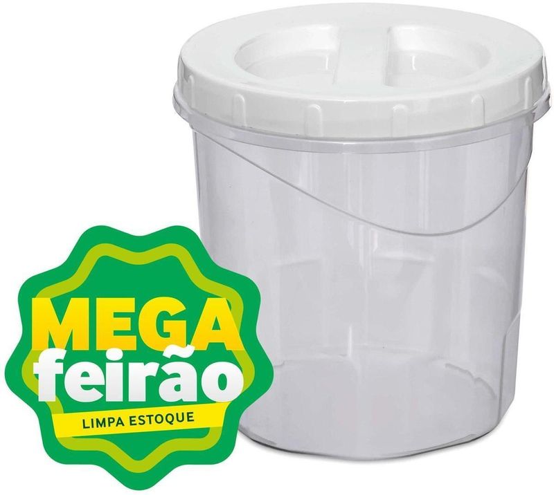 Pote Plástico com Tampa Rosca Usual Transparente 3,2L
