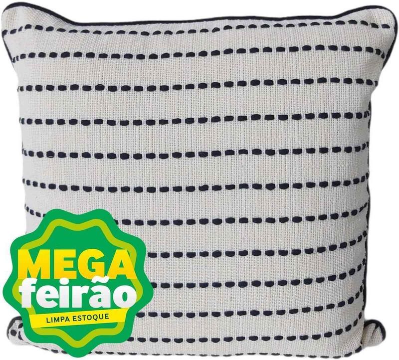 Almofada Tecelagem Mello Marselle Preta 45x45cm