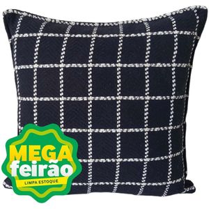 Almofada Tecelagem Mello Lille Preta 45x45cm