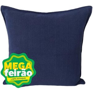 Almofada Tecelagem Mello Naturale Azul Marinho 45x45cm