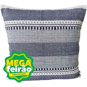 Almofada Tecelagem Mello Braid Azul Marinho 45x45cm