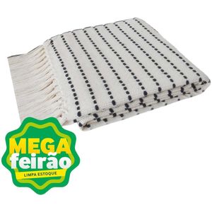 Manta Para Sofá Tecelagem Mello Marselle Preta 120x180cm
