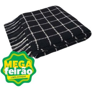 Manta Para Sofá Tecelagem Mello Lille Preta 120x180cm