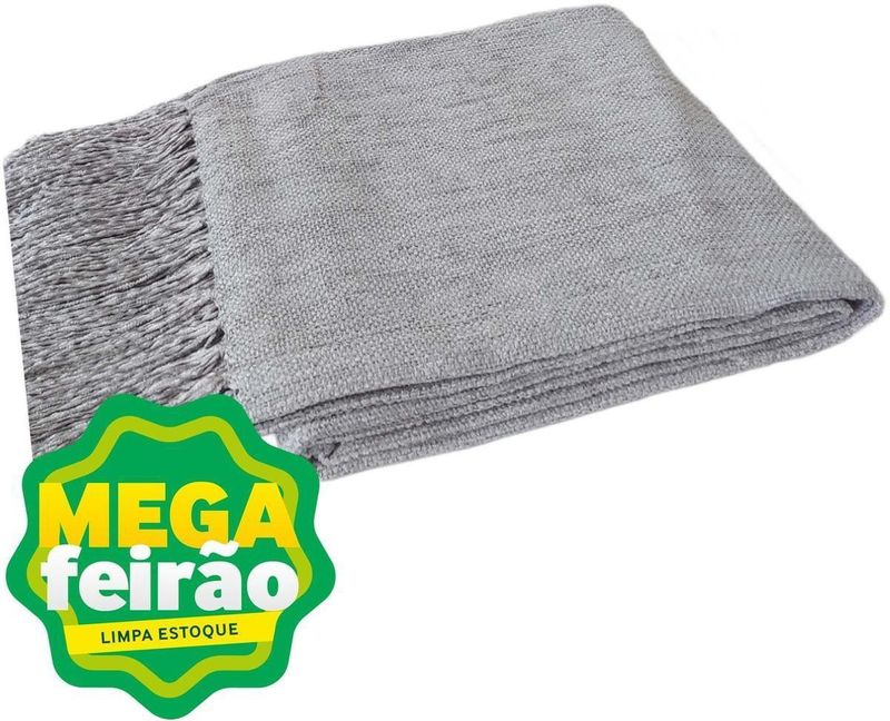 Manta Para Sofá Tecelagem Mello Lorena Prata 120x180cm