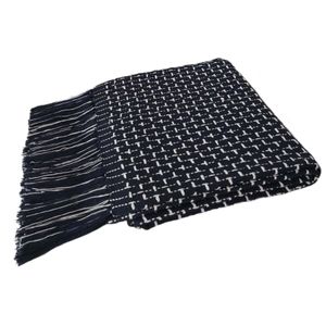 Manta Para Sofá Meliah Tecelagem Mello Preto Crúz 120X180cm