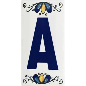 Letra Casa "A" Gabriella 15Cm Assentado Azul E Branco
