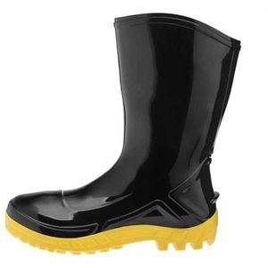 Bota PVC Marluvas Vulcanizada Preto e Amarelo Tamanho 38
