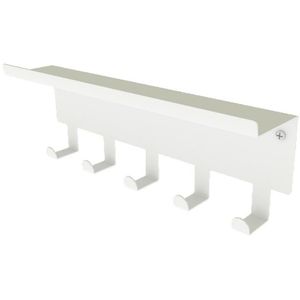 Prateleira Decorativa Dicarlo com Gancho Branco com 6 Ganchos