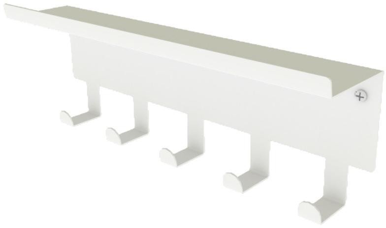 Prateleira-Decorativa-Dicarlo-com-Gancho-Branco-com-6-Ganchos