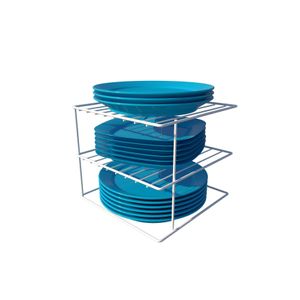 Organizador de Pratos Tipo Grade Dicarlo Quadrado Essence 3 Andares