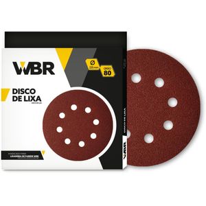 Disco de Lixa Grão 80 WBR 225mm Pacote com 10 Unidades