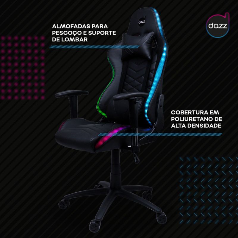 CADEIRA-GAMER-RGB-DAZZ-GALAXY-THUNDER-PRETO