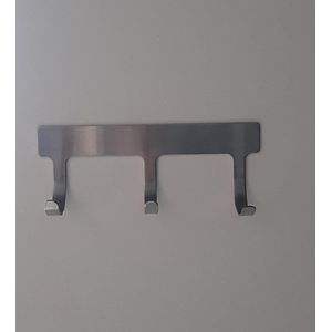 Pendurador DS Artefatos DS13009In 3 Ganchos Aço Inox Fixação com Fita Dupla Face 6x43x15 Escovado