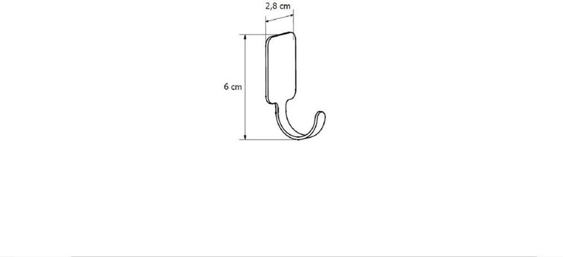 Pendurador-DS-Artefatos-DS14032In-1-Gancho-Aco-Inox-Fixacao-Com-Fita-Dupla-Face-Escovado