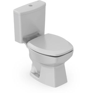 Vaso Sanitário com Caixa Acoplada Incepa/Roca Thema Ecoflush Acionamento Duplo Cinza 3/6 Litros