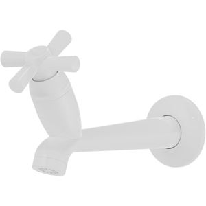 Torneira Tigre de Parede Cross Branca Para Tanque 1/2" 3/4" 15cm