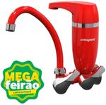 Torneira-Pia-Cozinha-de-Parede-com-Filtro-Acquabios-Premium-Bica-Movel-Vermelho-e-Cromado