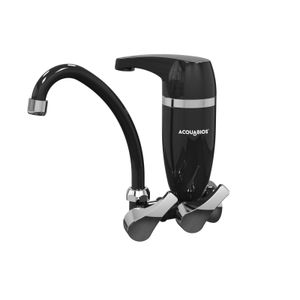 Torneira Pia Cozinha de Parede com Filtro Acquabios 1/4 de Volta Premium Preto Cromo
