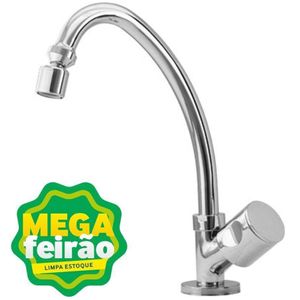 Torneira Pia Cozinha de Plástico Romar de Mesa Bica Móvel Fit Cromado Dn15