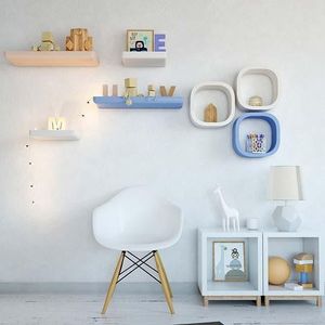 Prateleira Decorativa Ovalada Muve MDF Rosa 50x25cm