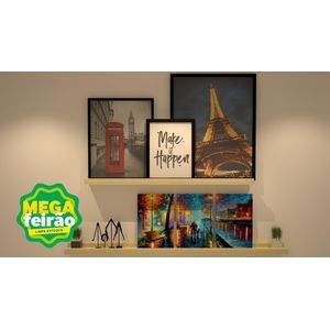Prateleira Decorativa Porta Quadro Muve MDF Natural 90x9cm