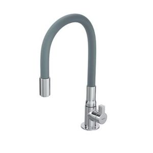 Torneira Pia Cozinha Hydra de Mesa Bica Alta Hydramotion Metalizado comCinza
