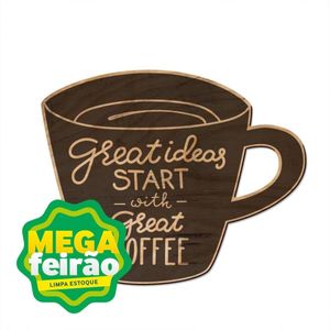 Placa Decorativa Xícara Cofee MDF 6mm