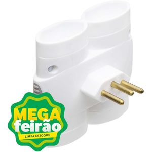 Multiplicador Bejamim Daneva Legrand DN1838 4 Tomadas 2 Polos e 1 Tomada 10A Branco