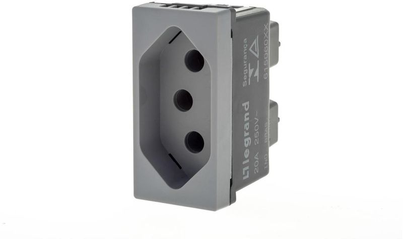 Modulo-Tomada-2-Polos-e-1-Tomada-Pial-Plus--Legrand-10A-250V-Cinza