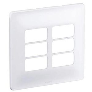 Placa 3+3 Postos Separados com Suporte Zeffia Legrand 680177 4x4 Branco