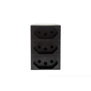 Módulo Tomada Triplex 2 Polos Tomada Pial Plus+ Legrand 10A 250V Preto