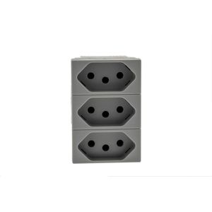 Módulo Tomada Triplex 2 Polos e 1 Tomada Pial Plus+ Legrand 10A 250V Cinza
