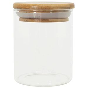 Pote de Mantimentos de Vidro Hermético Oikos com Tampa Bambu Circular 200ml